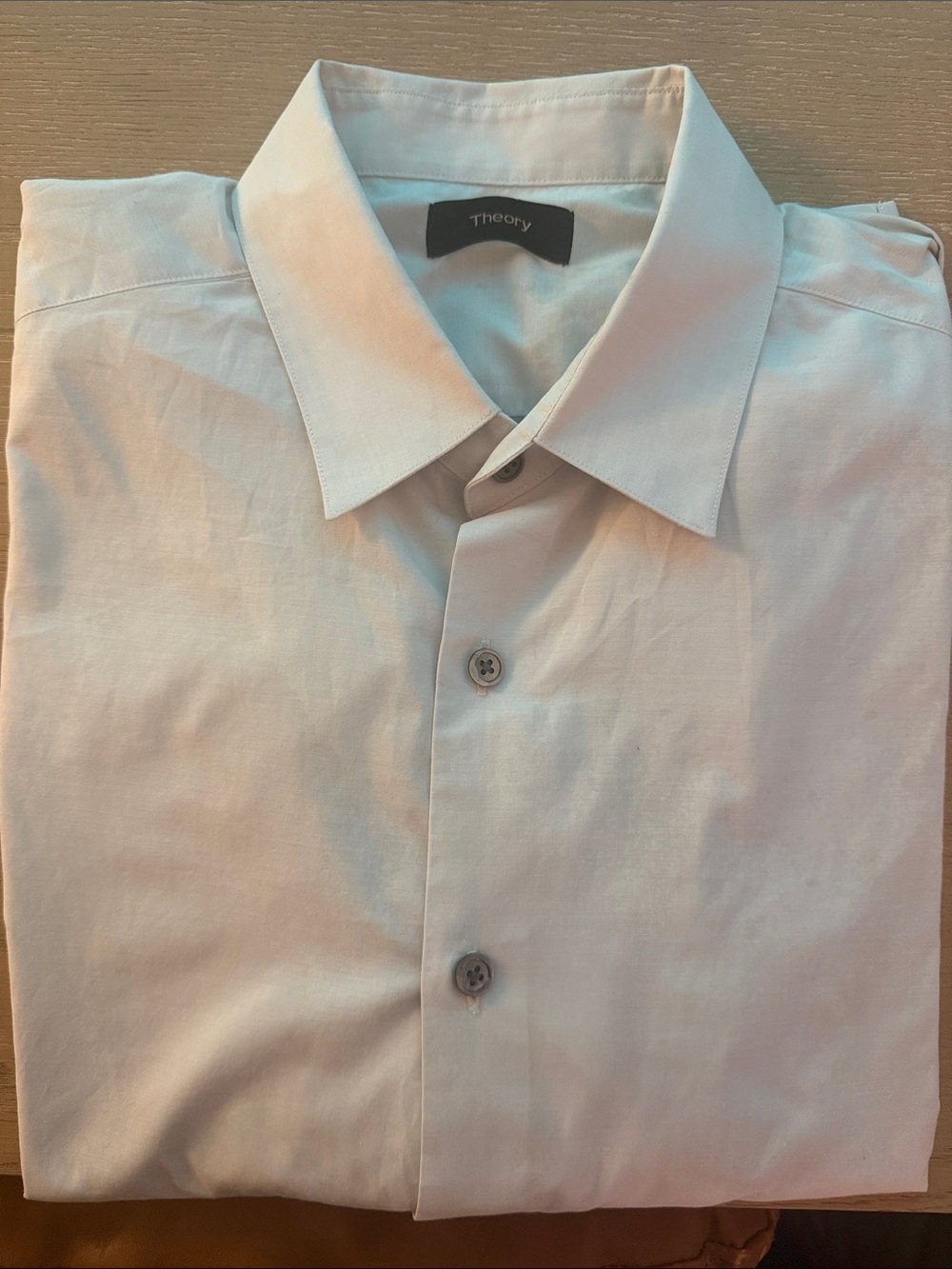 Theory Men’s Light Gray Short Sleeve Shirt Size Medium (Fitted)